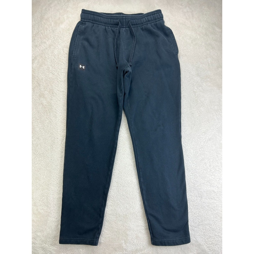 Under Armour Jogger Pants Mens L Black Fleece Loose Fit Drawstring Elastic Waist